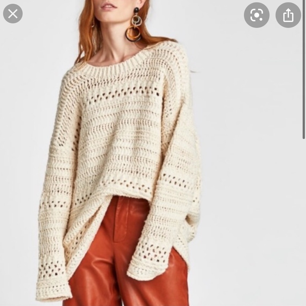 Zara Oversized Open Knit Sweater
